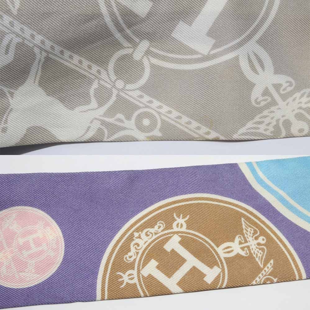 Hermes Twilly Ex Libris Confetti Ex les Confettis Purple Scarf