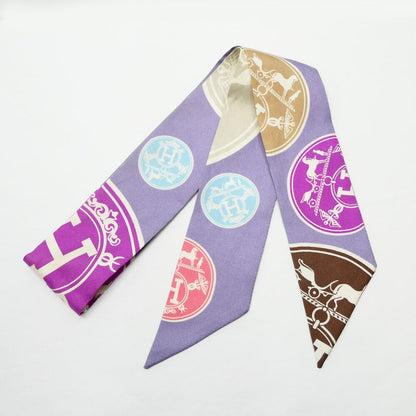 Hermes Twilly Ex Libris Confetti Ex les Confettis Purple Scarf