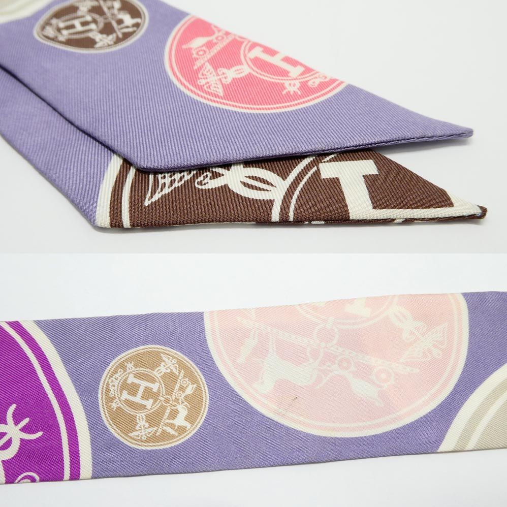 Hermes Twilly Ex Libris Confetti Ex les Confettis Purple Scarf