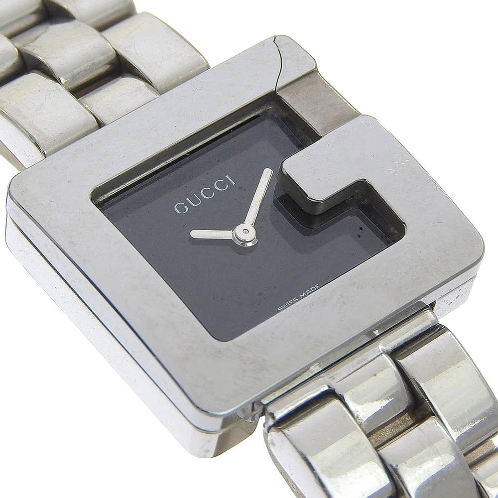 Gucci Stainless Steel Quartz Analog Display Black Dial Watch