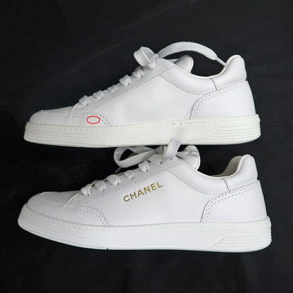Chanel Sneakers 37 White Leather Shoes