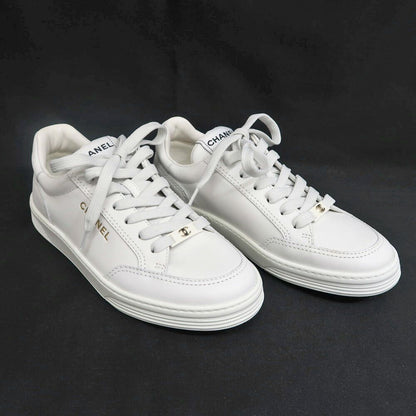 Chanel Sneakers 37 White Leather Shoes