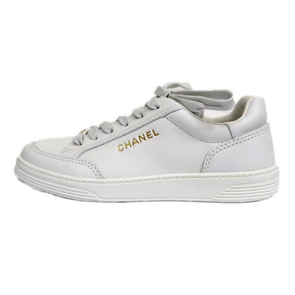 Chanel Sneakers 37 White Leather Shoes