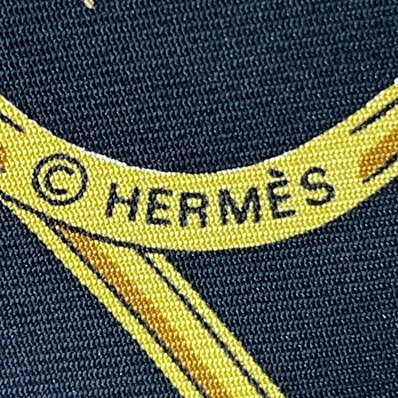 Hermes Carre 90 Silk Scarf Splendeur Des Maharajas Black