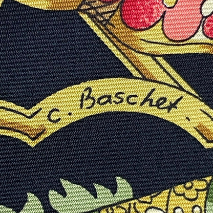 Hermes Carre 90 Silk Scarf Splendeur Des Maharajas Black