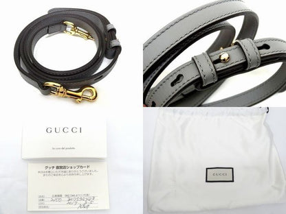 Gucci 2-Way Shoulder Bag GG Ribbon Leather Gray