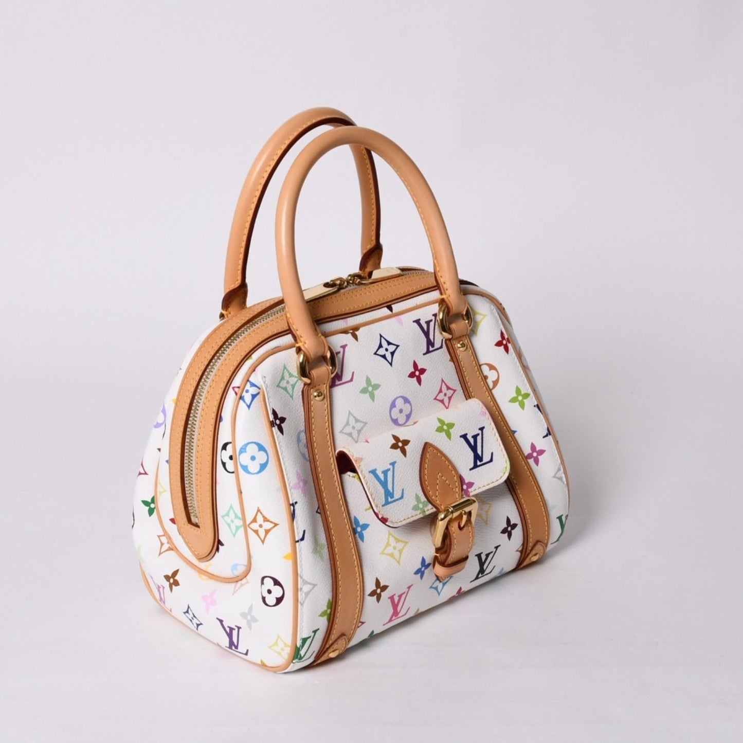 Louis Vuitton Priscilla Handbag Monogram Multicolor White Takashi Murakami — view 3