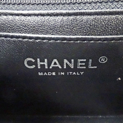 Chanel Quilted Mini Shoulder Bag Caviar Leather Black Silver Chain Bag Small