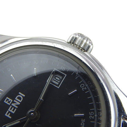 Fendi Orologi Stainless Steel Quartz Analog Display Black Dial Watch