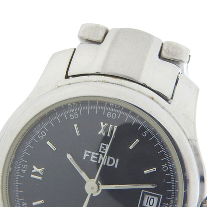 Fendi Orologi Stainless Steel Quartz Analog Display Black Dial Watch