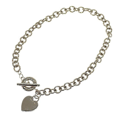 Tiffany & Co Heart Tag Toggle Chain Necklace Pendant 925 Sterling Silver
