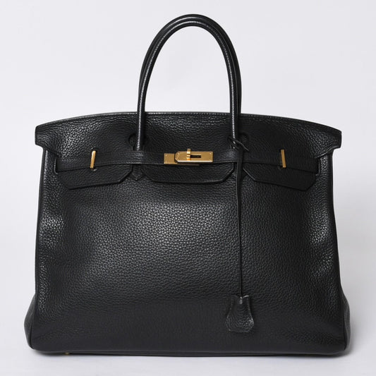 Hermes Birkin 40 Black Togo 40 Gold Handbag