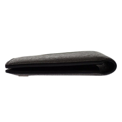 Louis Vuitton Portefeuille Multiple Bifold Wallet Compact Taiga Black Silver