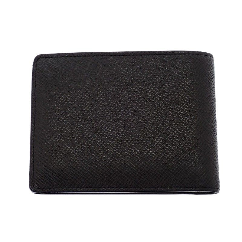 Louis Vuitton Portefeuille Multiple Bifold Wallet Compact Taiga Black Silver