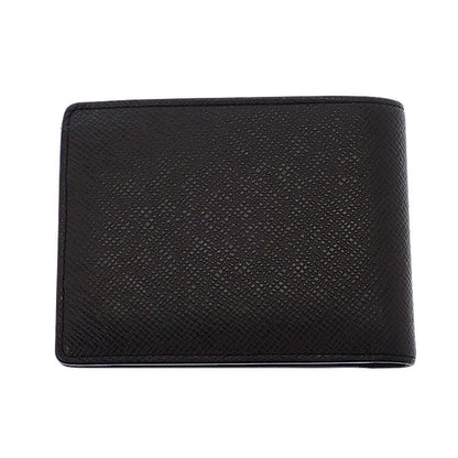 Louis Vuitton Portefeuille Multiple Bifold Wallet Compact Taiga Black Silver