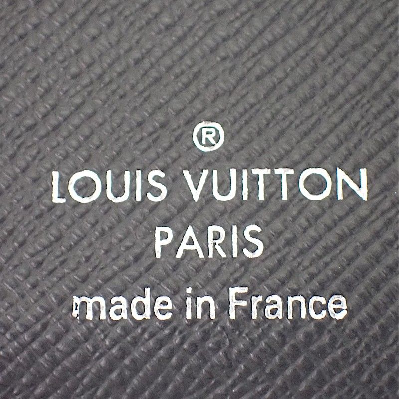 Louis Vuitton Portefeuille Multiple Bifold Wallet Compact Taiga Black Silver