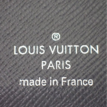 Louis Vuitton Portefeuille Multiple Bifold Wallet Compact Taiga Black Silver