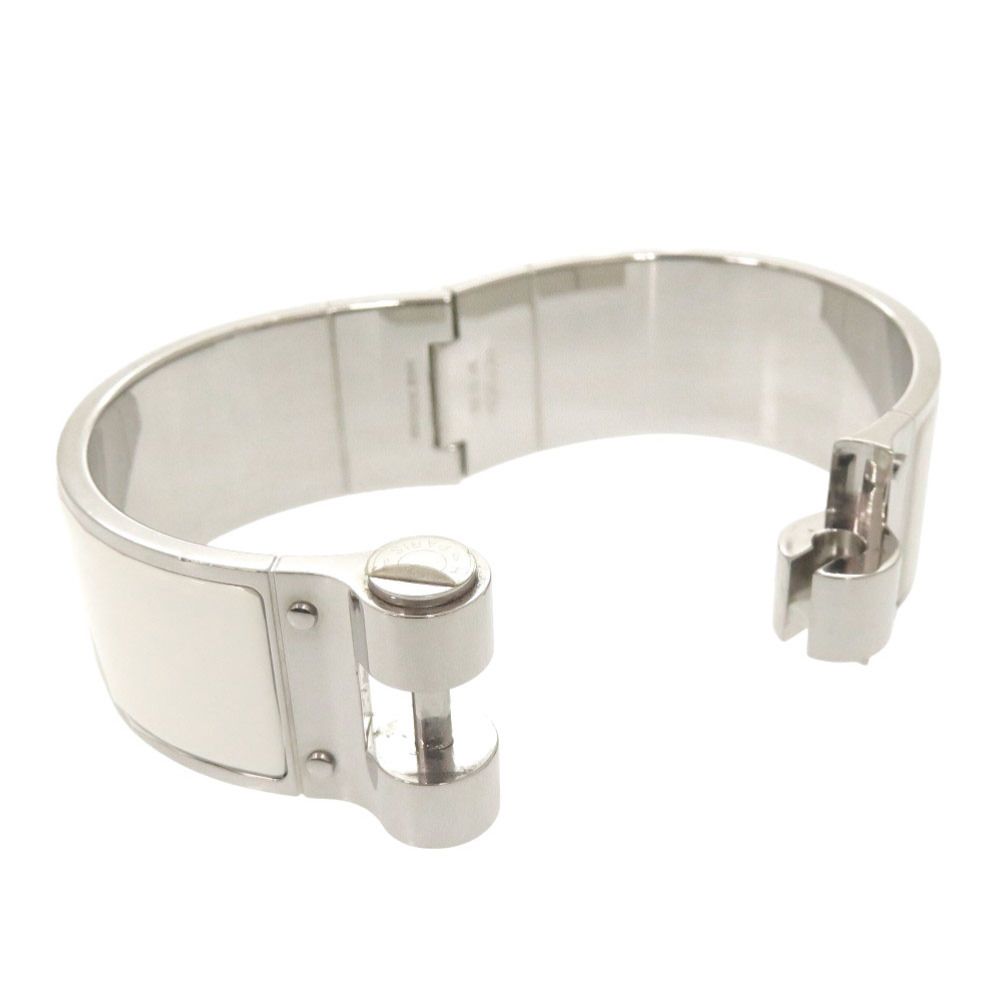 Hermes Charnier Metal White Bangle Bracelet