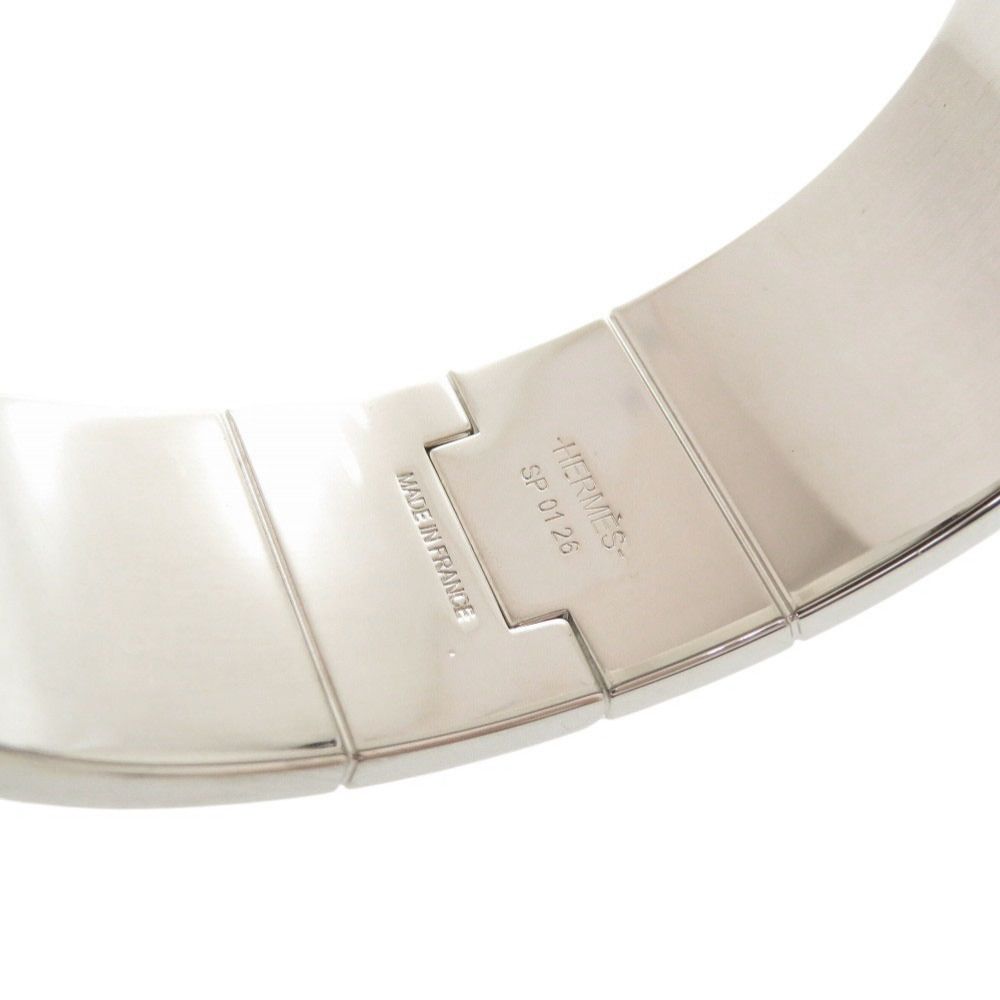 Hermes Charnier Metal White Bangle Bracelet