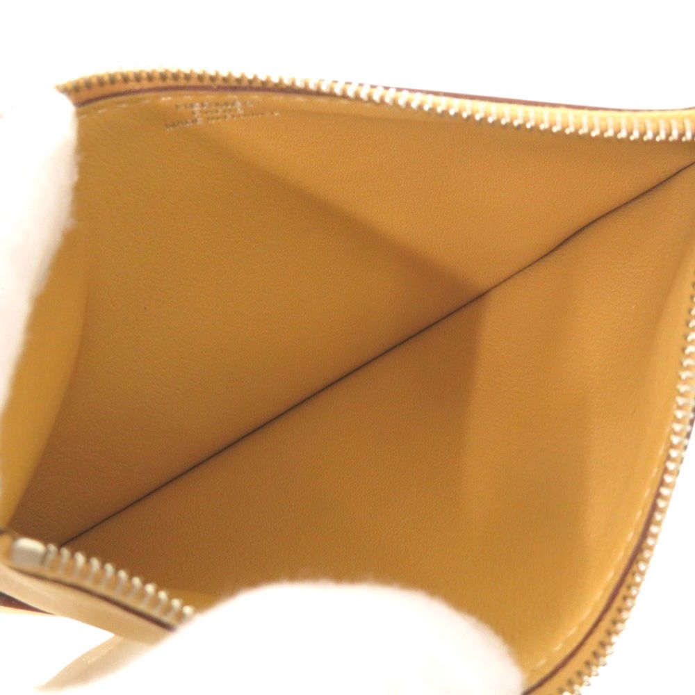 Hermes Dogon GM Veau Swift Joan Ambre Silver Wallet Yellow