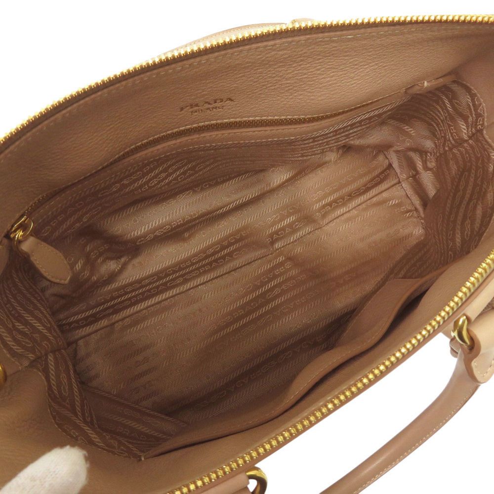 Prada 2-Way Gold Leather Cameo Cammeo Beige Shoulder Bag