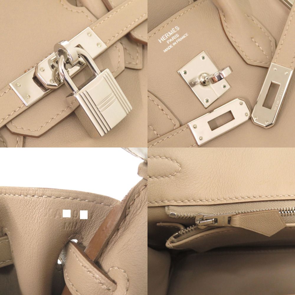 Hermes Birkin 25 Veau Swift Argil Silver Handbag