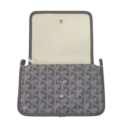 Goyard Plumet Pouch Wallet Gray Canvas Leather Shoulder Bag