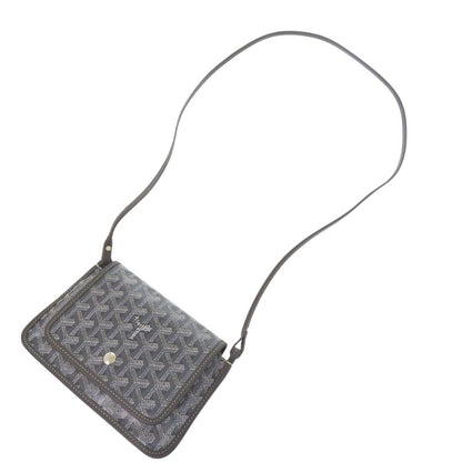 Goyard Plumet Pouch Wallet Gray Canvas Leather Shoulder Bag
