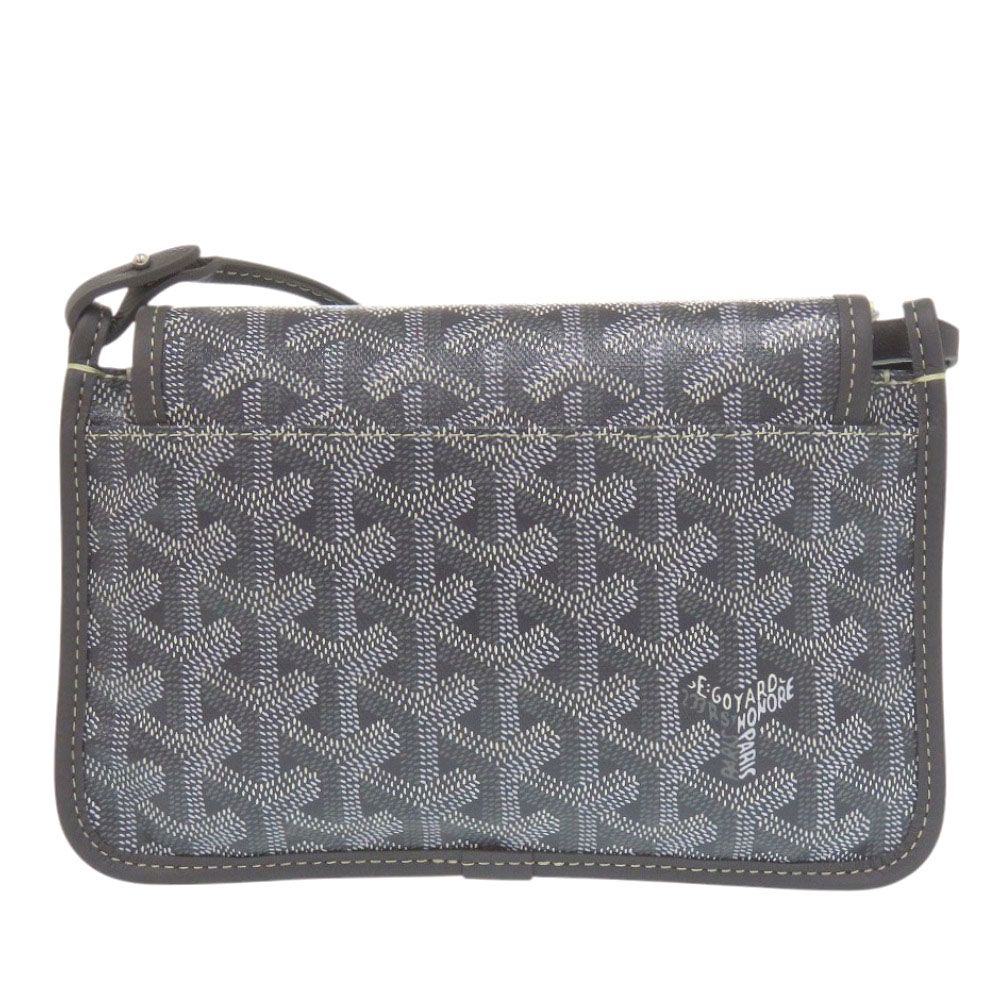 Goyard Plumet Pouch Wallet Gray Canvas Leather Shoulder Bag
