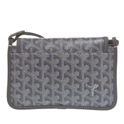 Goyard Plumet Pouch Wallet Gray Canvas Leather Shoulder Bag