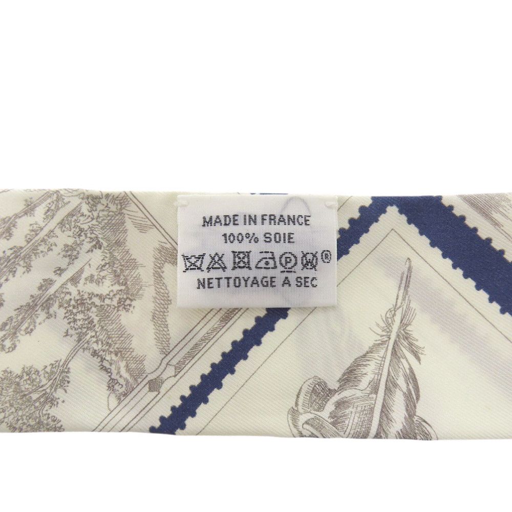 Hermes Twilly Faubourg Lover Silk Blue Marine Cles Mu Caramel Scarf