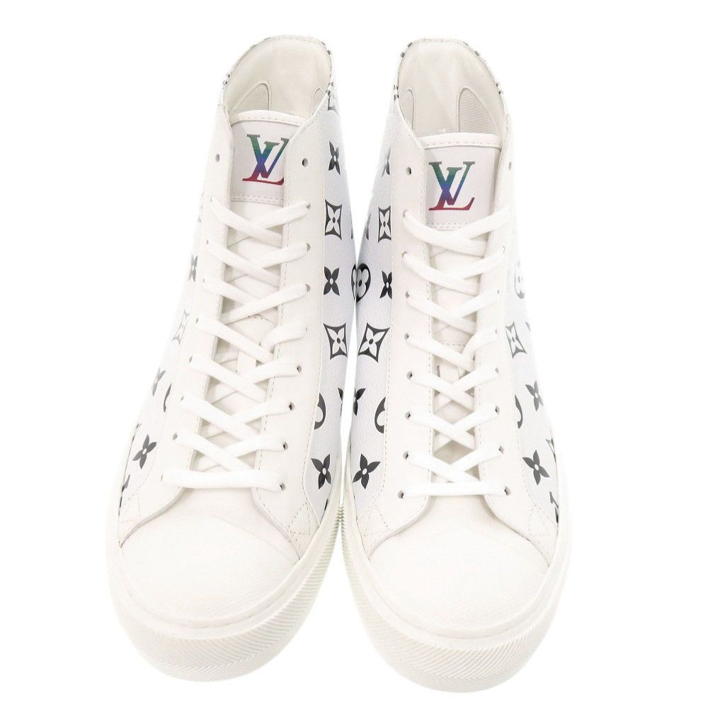 Louis Vuitton Tattoo Line Monogram High Cut 6.5 Leather Rubber White
