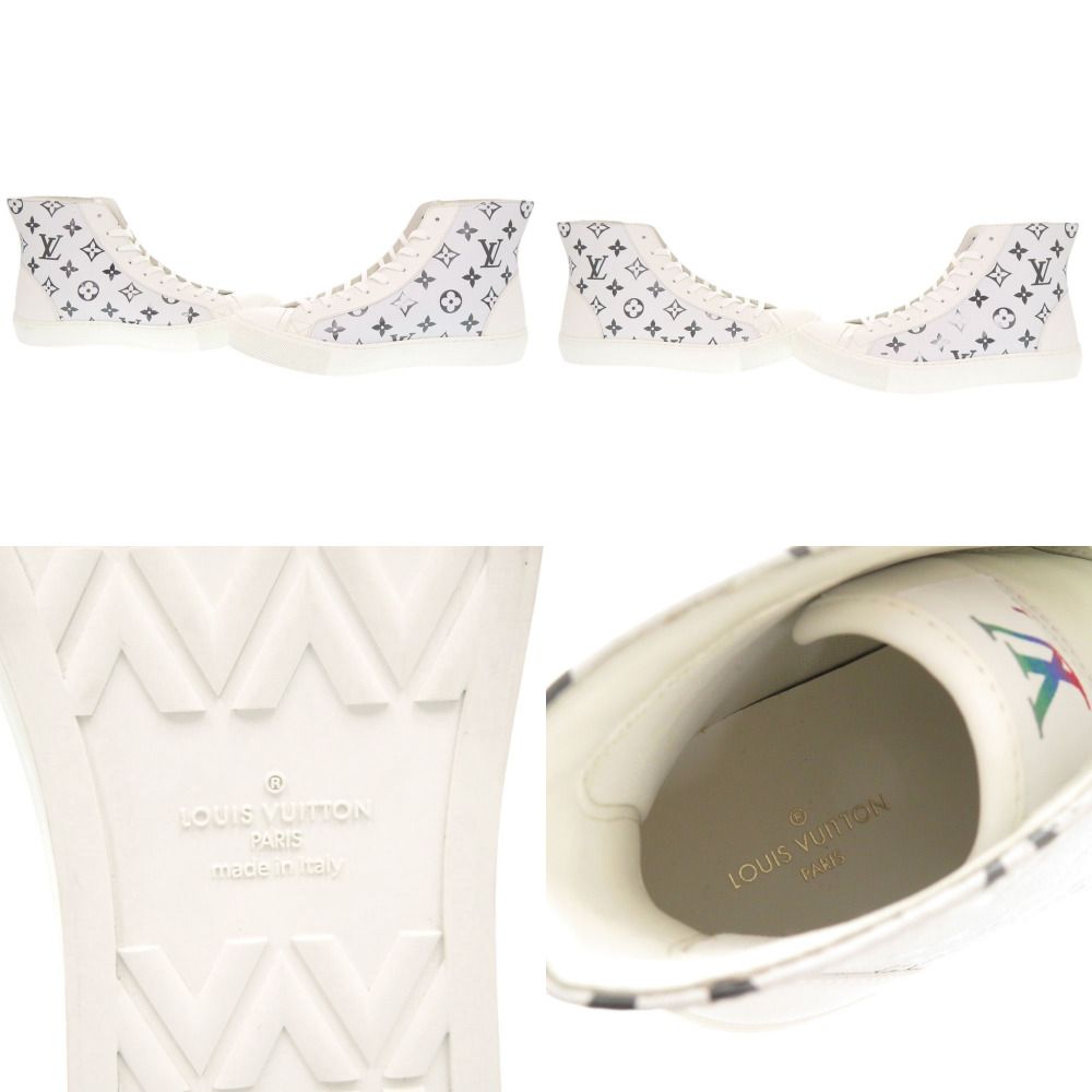 Louis Vuitton Tattoo Line Monogram High Cut 6.5 Leather Rubber White