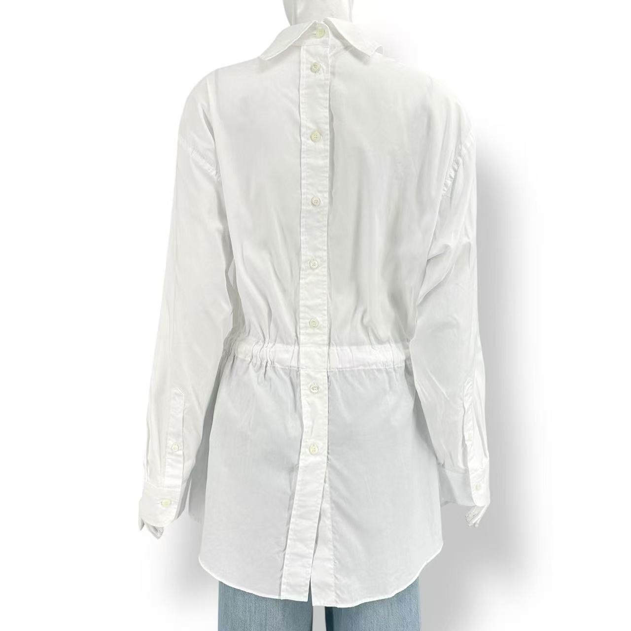 Prada Shirt Blouse Long Sleeve Ribbon White