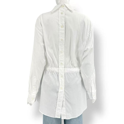 Prada Shirt Blouse Long Sleeve Ribbon White