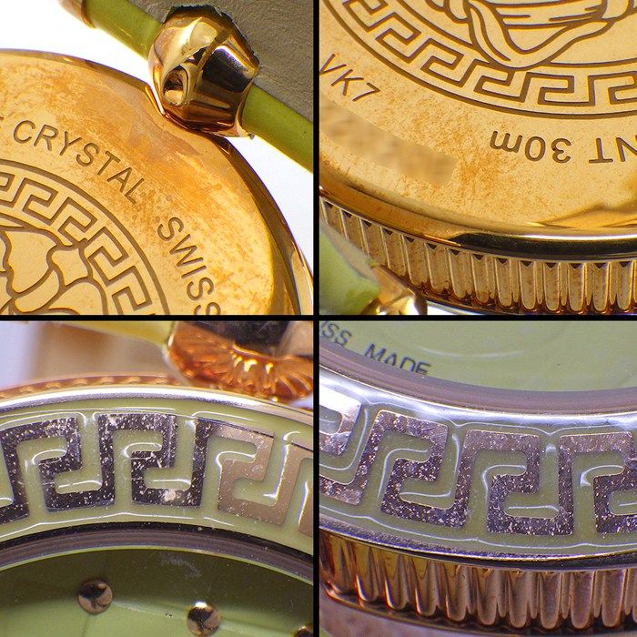 Versace Watch Venitas Vk7 Yellow Dial Leather Quartz Analog