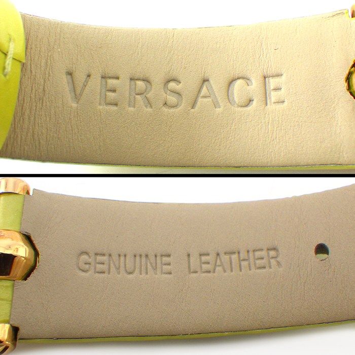 Versace Watch Venitas Vk7 Yellow Dial Leather Quartz Analog