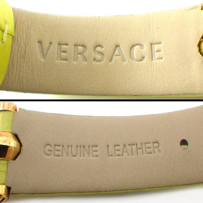 Versace Watch Venitas Vk7 Yellow Dial Leather Quartz Analog