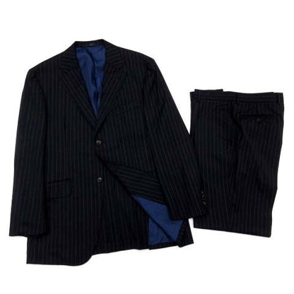 Loro Piana Daniel Cles Mu Cremieux Suit Set Stripe Jacket Pants Navy Blue