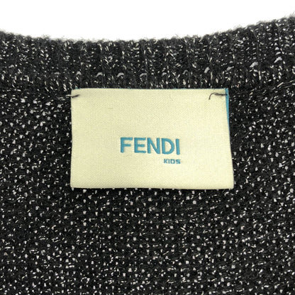 Fendi Kids Lame Knit Cardigan Jkuxv Black