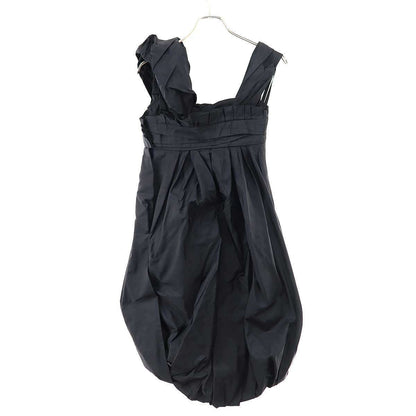Louis Vuitton Noir Rich Asymmetric Volume Silk Dress Black 34