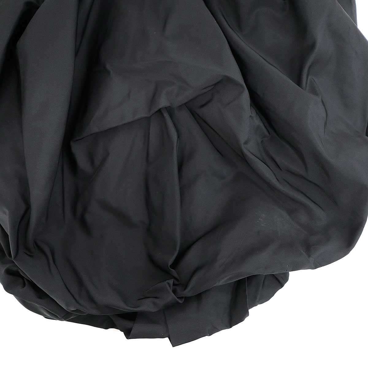 Louis Vuitton Noir Rich Asymmetric Volume Silk Dress Black 34