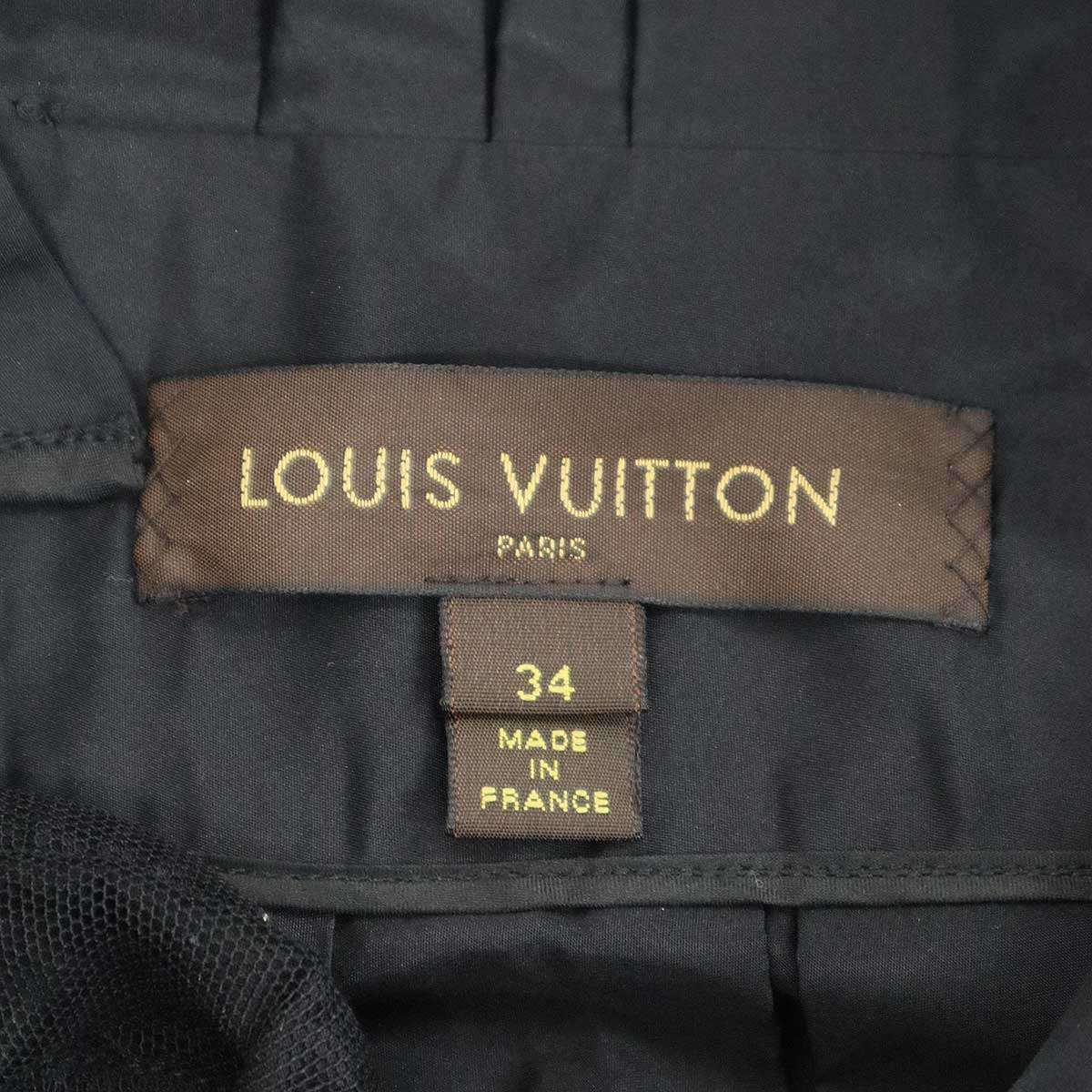 Louis Vuitton Noir Rich Asymmetric Volume Silk Dress Black 34