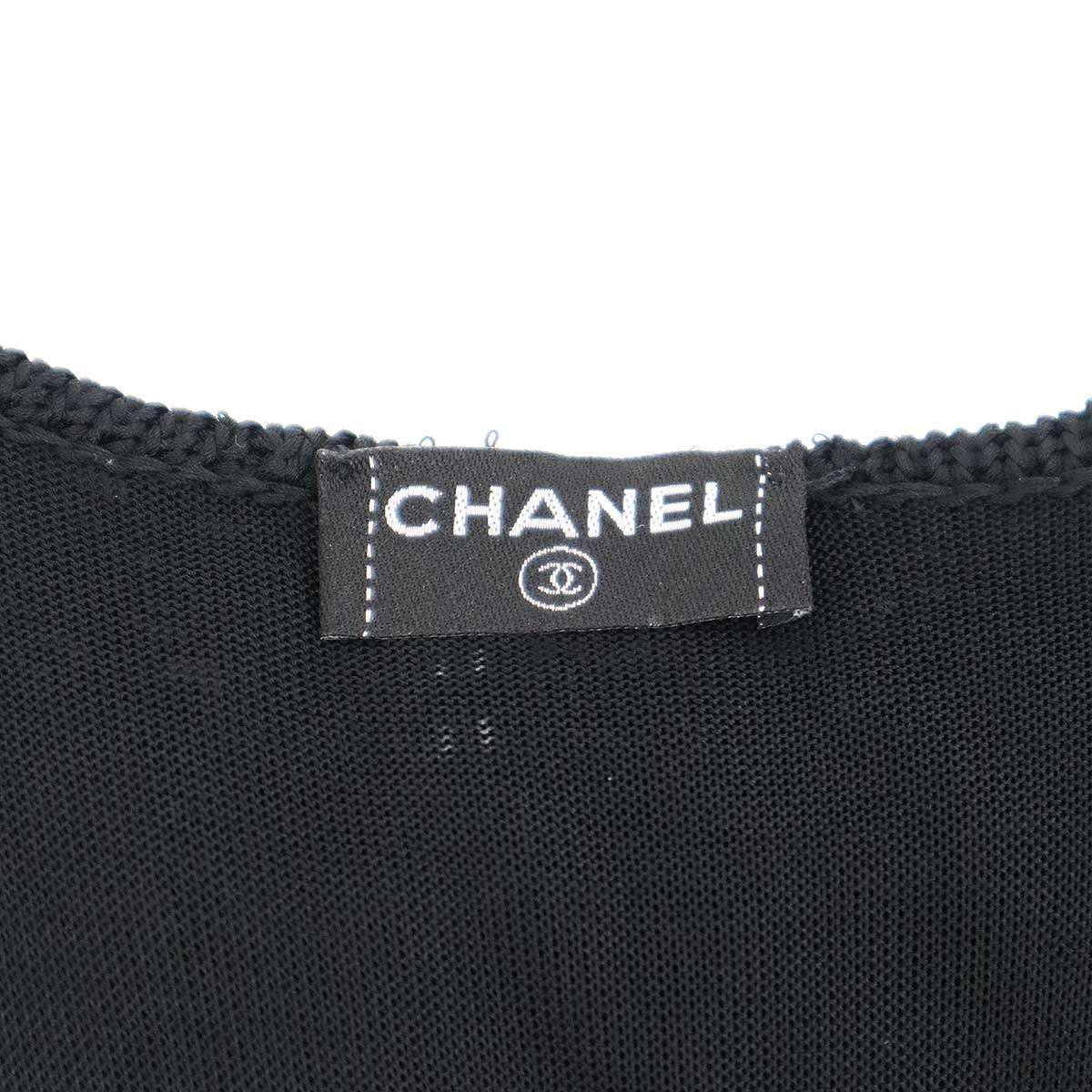 Chanel No-sleeve-Calf-s Dress Black 38