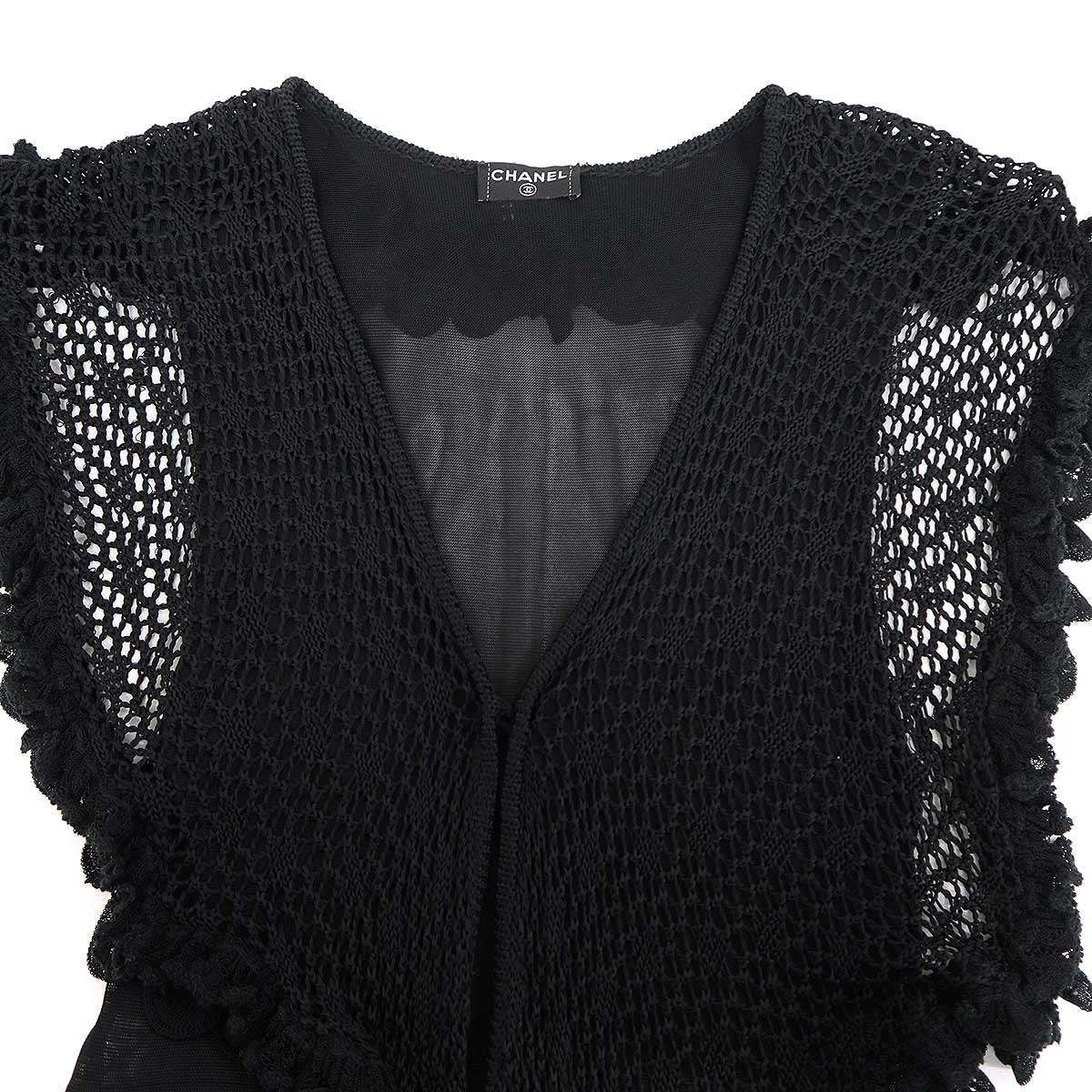 Chanel No-sleeve-Calf-s Dress Black 38
