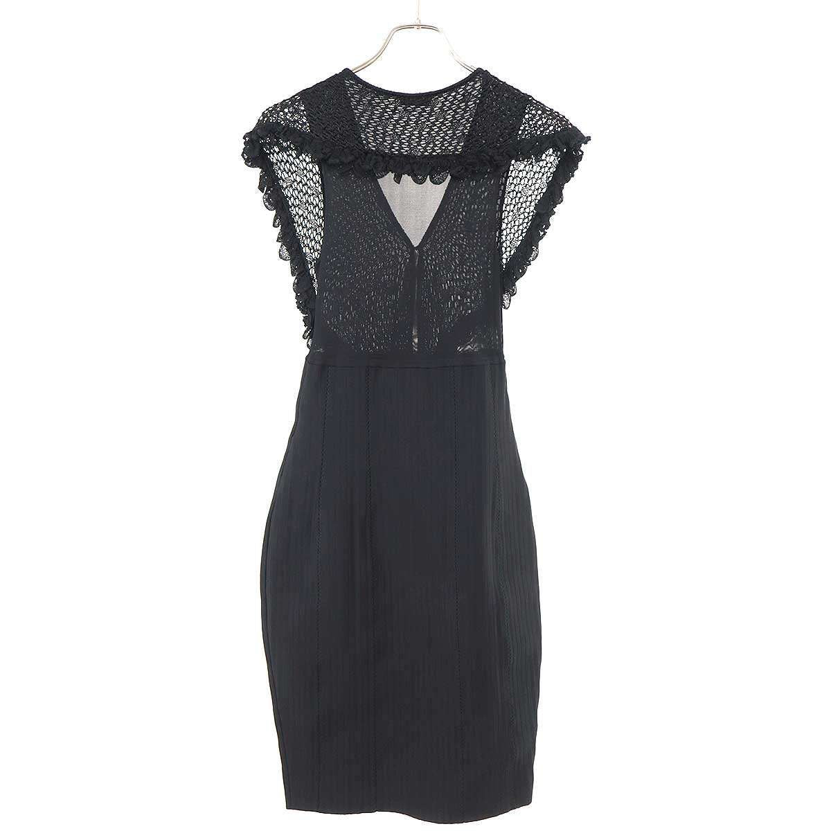 Chanel No-sleeve-Calf-s Dress Black 38