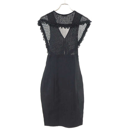 Chanel No-sleeve-Calf-s Dress Black 38