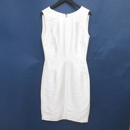 Dolce & Gabbana Sleeveless Knee Length Tight Dress Silk White Slit Lining