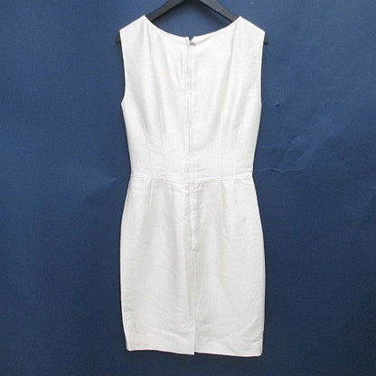Dolce & Gabbana Sleeveless Knee Length Tight Dress Silk White Slit Lining