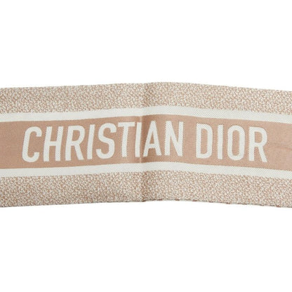 Dior Houndstooth Scarf Ribbon Mitzah Beige White